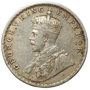 British India 1918 Silver One Rupee Coin of George V King Calcutta Mint Coin Same as per shown given