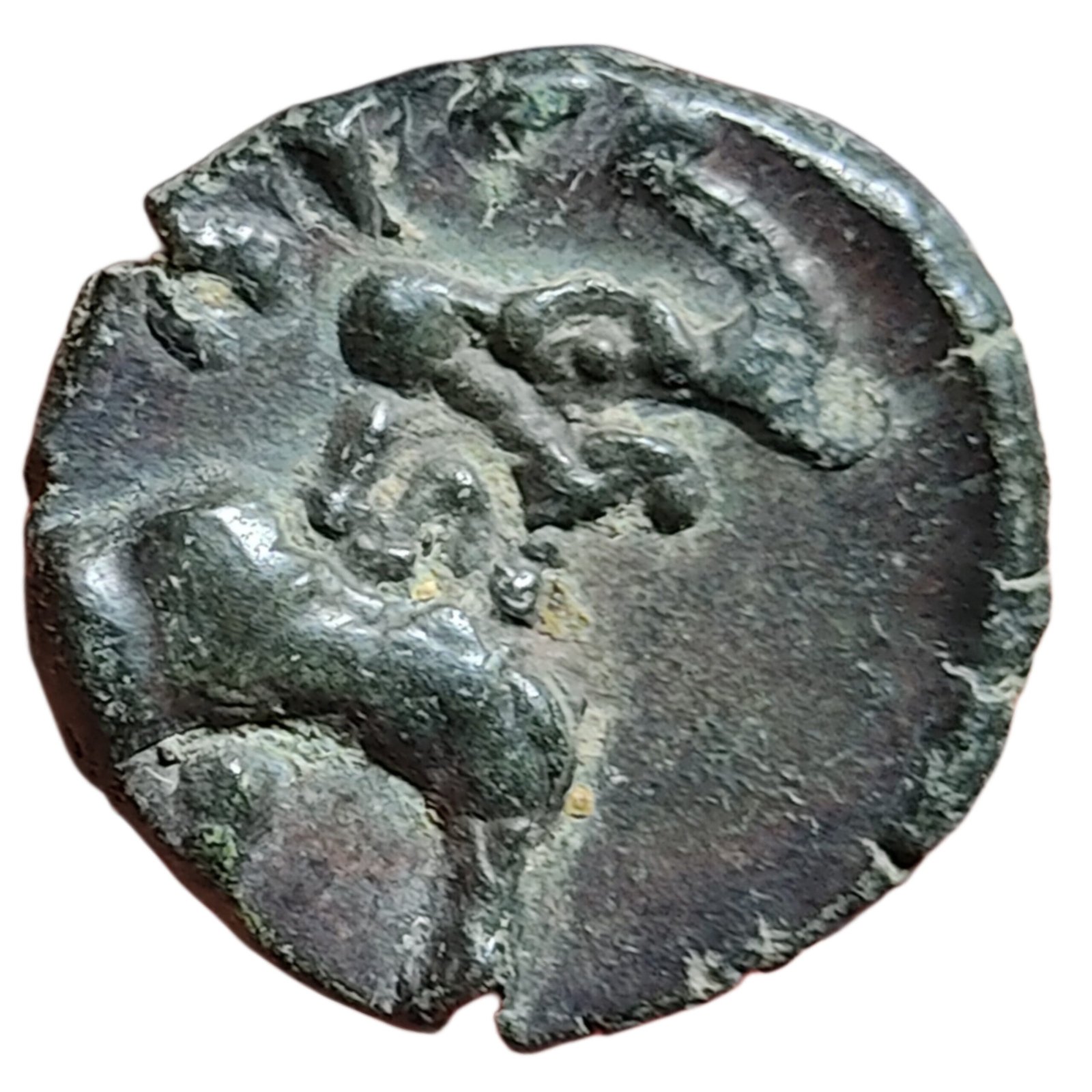 Sri Pulumavi - Satavahana Empire Potin 1 Karshapana Ancient Rare Coin (1)
