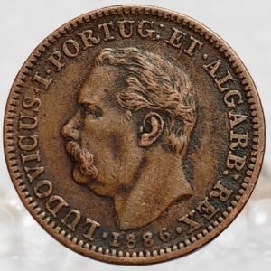 Portuguese India 1/4 Tanga - King Luis I - 1861–1889 CE - Copper Coin
