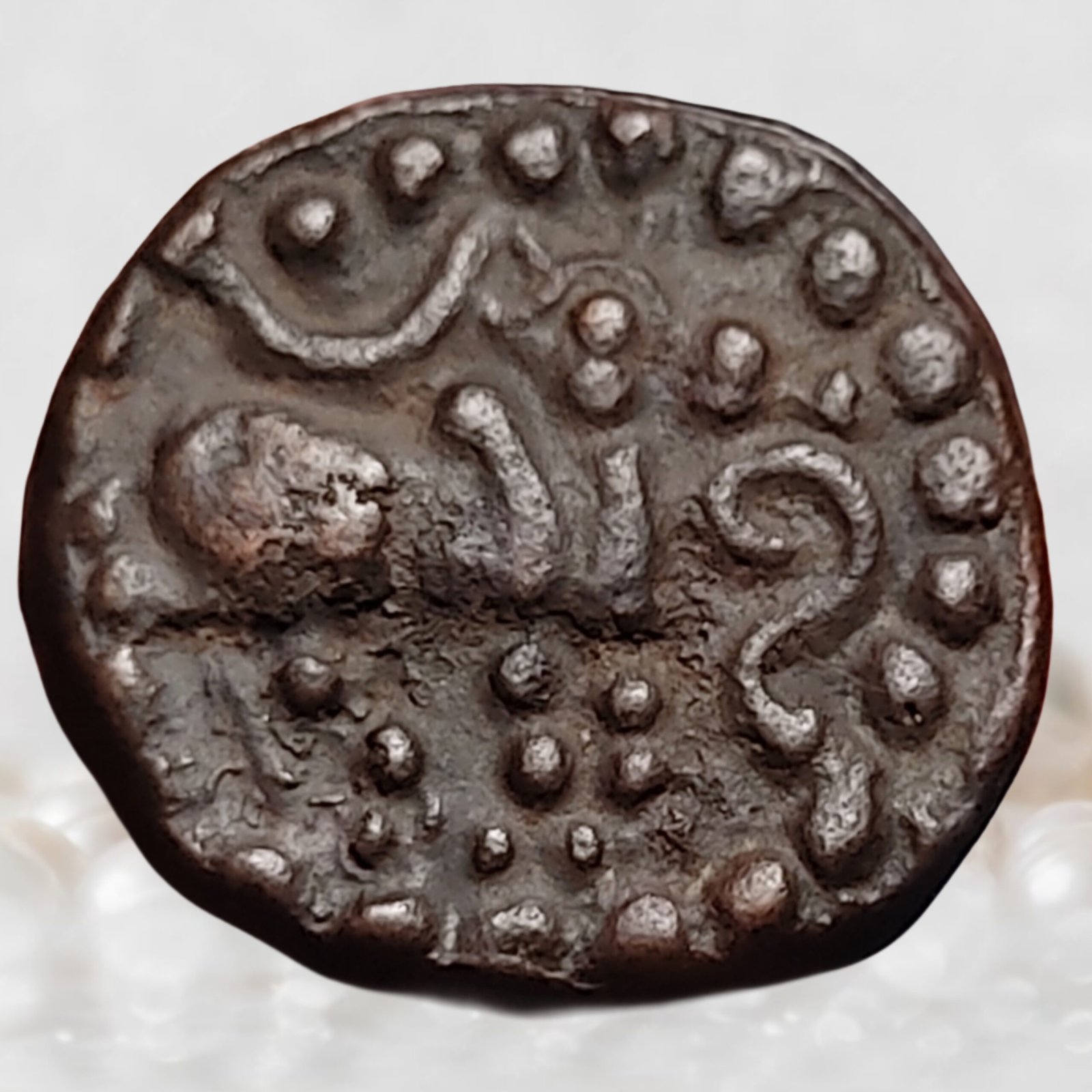 Perunjinga Pallavas of Sendamangalam Copper 1 Kasu - Tinnevelly 1228-1278 CE (1)