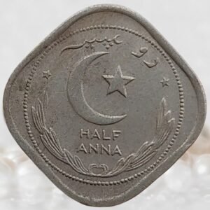 Pakistan Half Anna 2 Paisa Coin 1949 Copper Nickel Collectible
