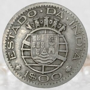 Portuguese India 1 Escudo Nickel Brass Coin Estado da India Republica Portuguesa Colonial Issue