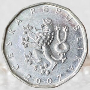 Czech Republic 2 Koruny Coin Nickel Plated Steel Collectible