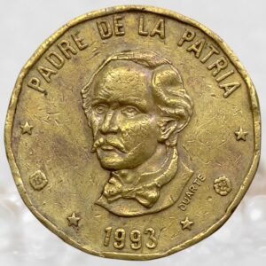 Dominican Republic 1 Peso Coin Brass Collectible