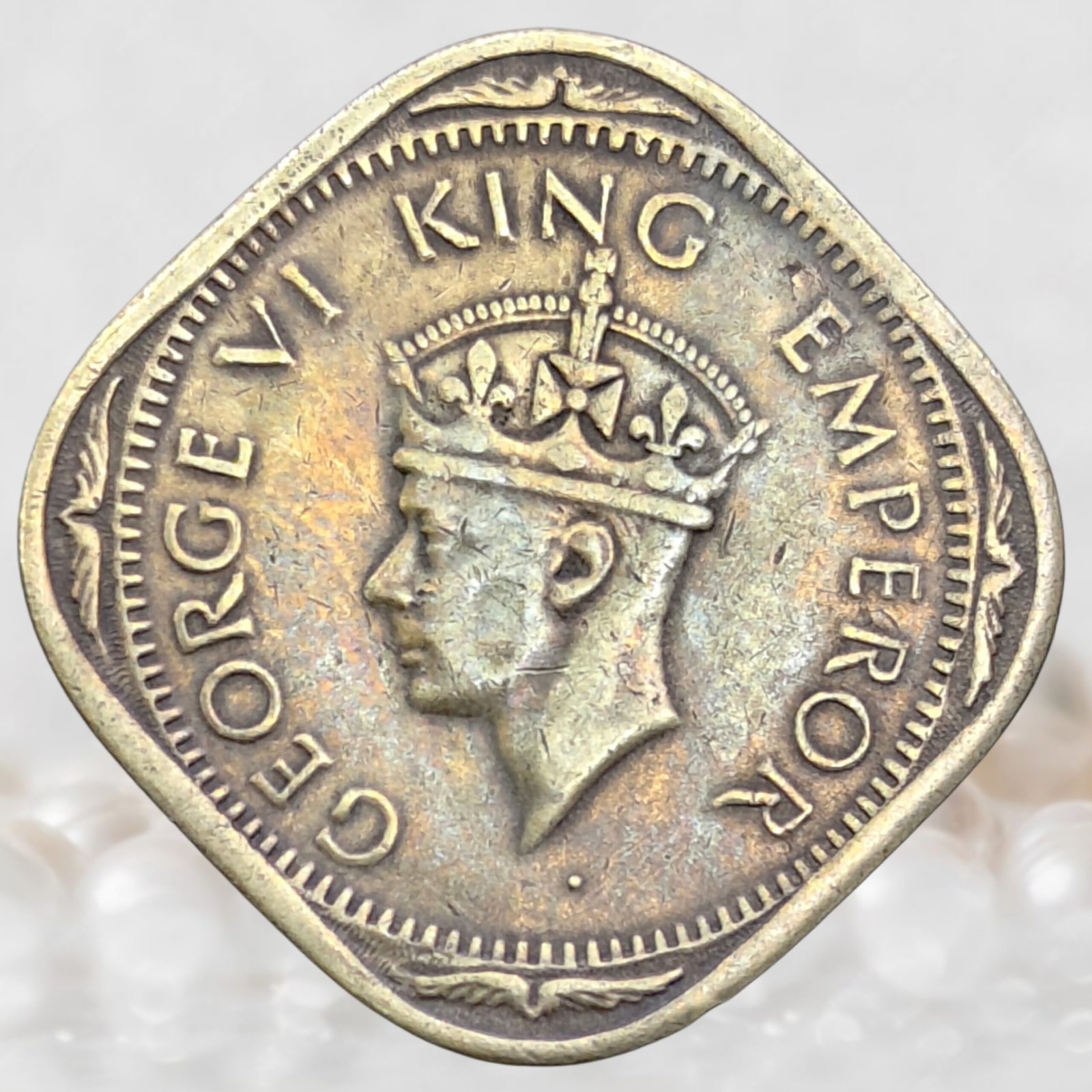 George VI British India Nickel Brass 2 Annas 1942 AD Historical Coin (2)
