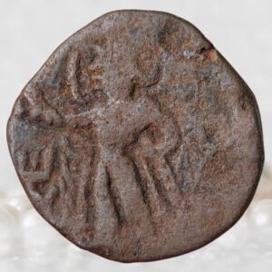 Kanishka I Kushan Empire Copper ¼ unit with Oesho (Shiva) type