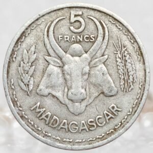 Madagascar French Union 5 Francs Coin Aluminium Collectible