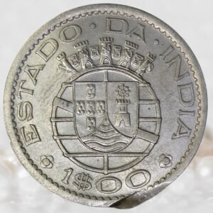 Portuguese India 1 Escudo Nickel Brass Coin Estado da India Republica Portuguesa Colonial Issue