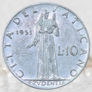 Vatican City Pope Pius XII 10 Lire Coin Aluminium Collectible