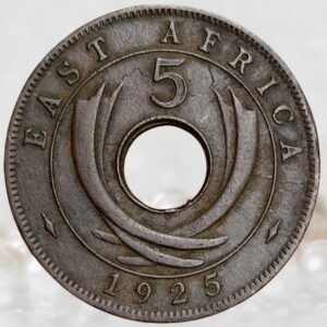 East African Currency Board King George V 5 Cents 1925 AD Bronze Coin Collectible