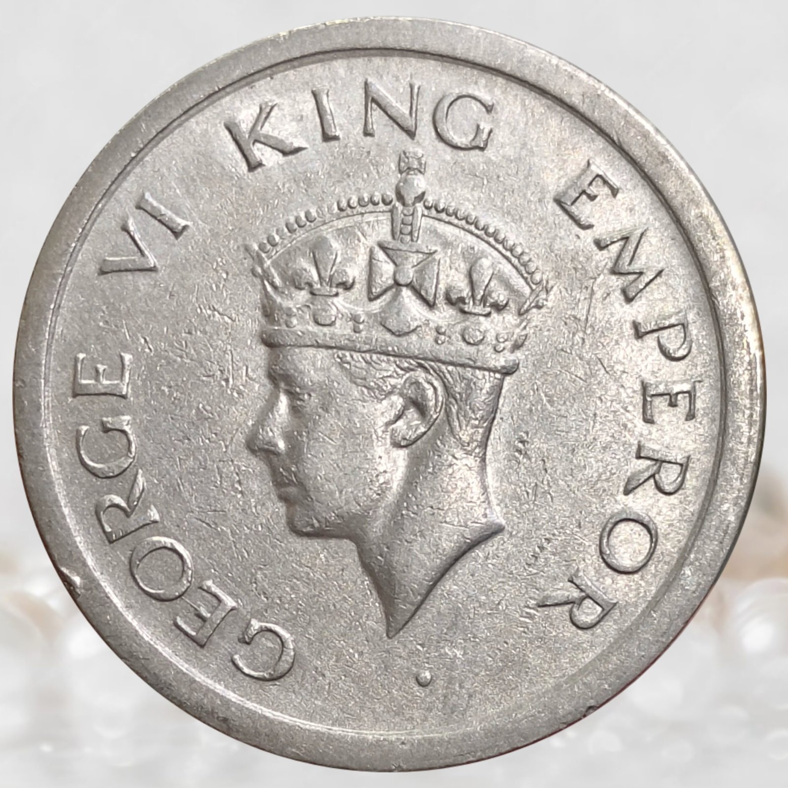 George VI - 1 Rupee British India1947 AD Bombay Mint Historical Coin (1)