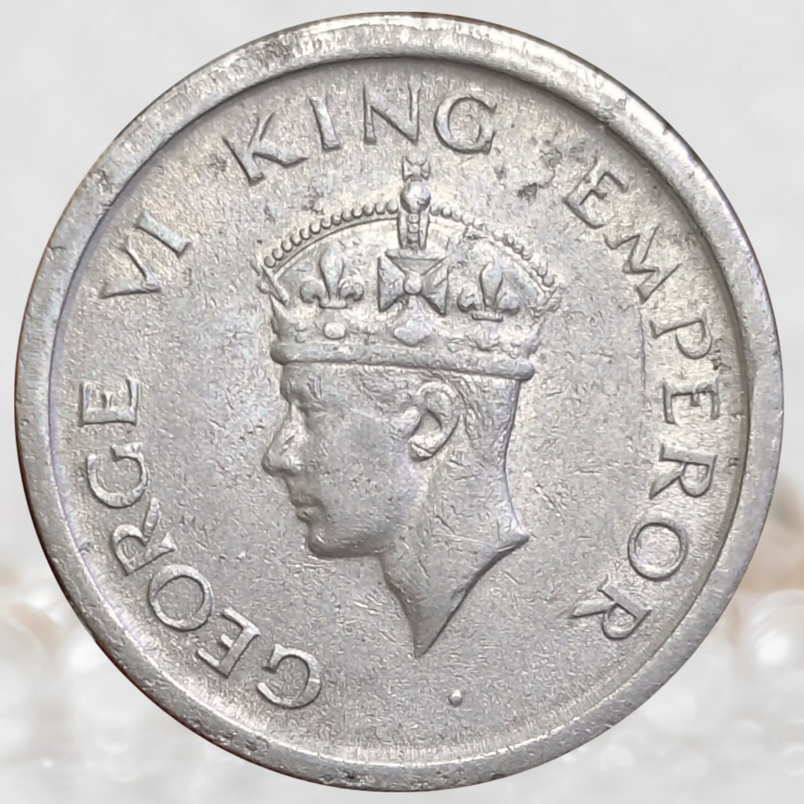 George VI - 1 Rupee British India1947 AD Bombay Mint Historical Coin (3)
