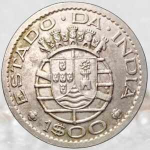 Portuguese India 1 Escudo Nickel Brass Coin Estado da India Republica Portuguesa Colonial Issue