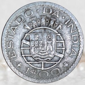 Portuguese India 1 Escudo Nickel Brass Coin Estado da India Republica Portuguesa Colonial Issue