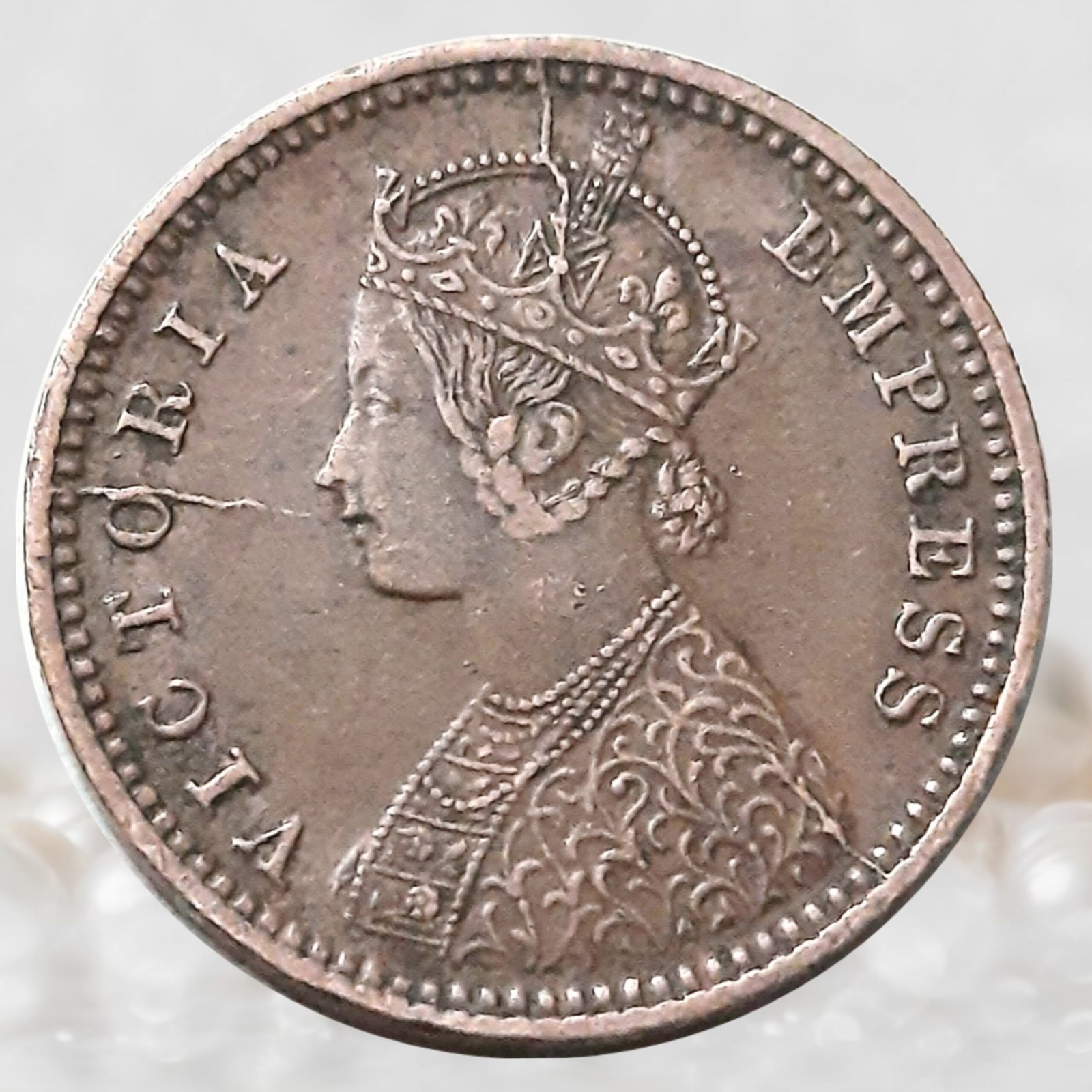 Queen Victoria British India Copper 1⁄12 Anna Historical Coin (2)