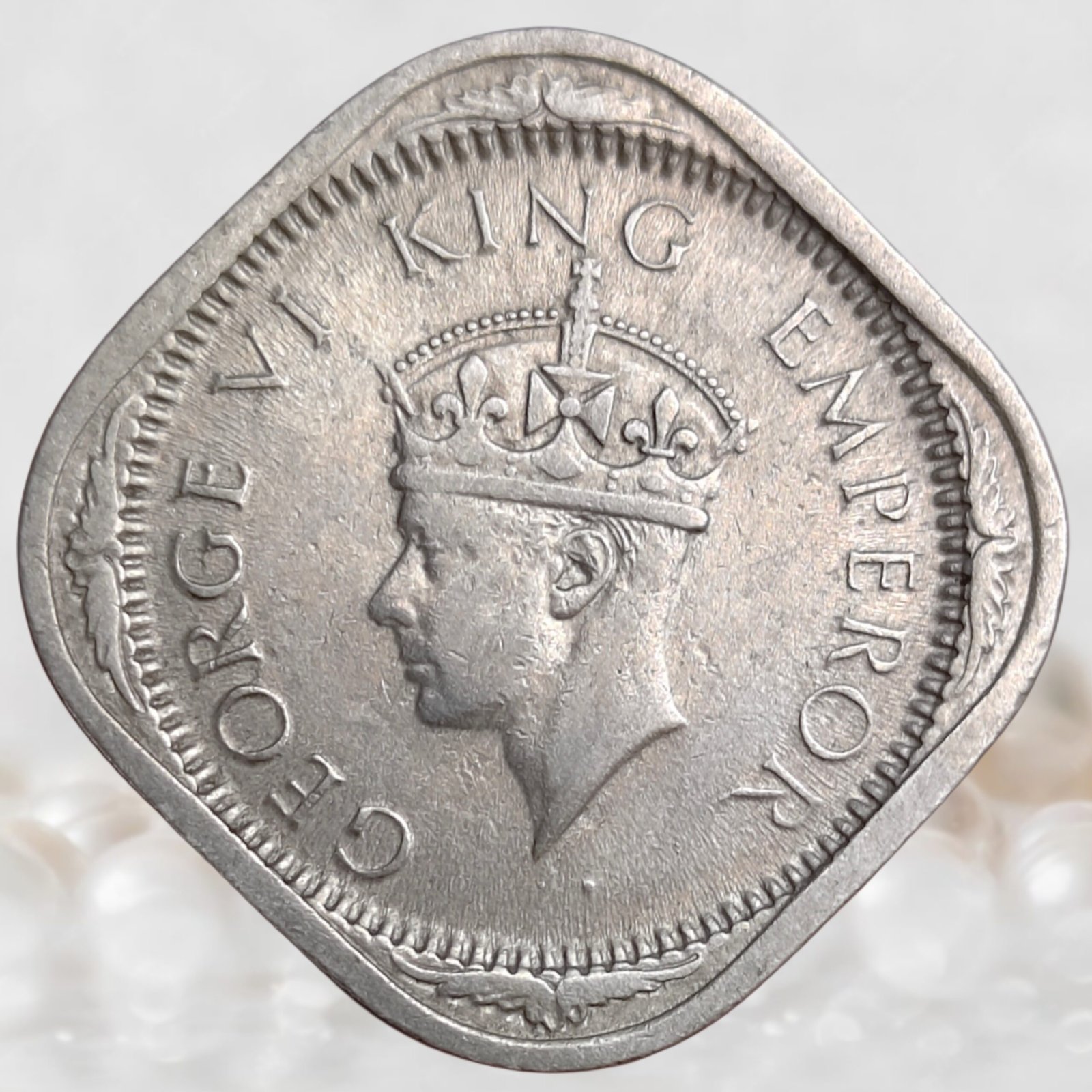 George VI British India Copper Nickel 2 Annas (1)