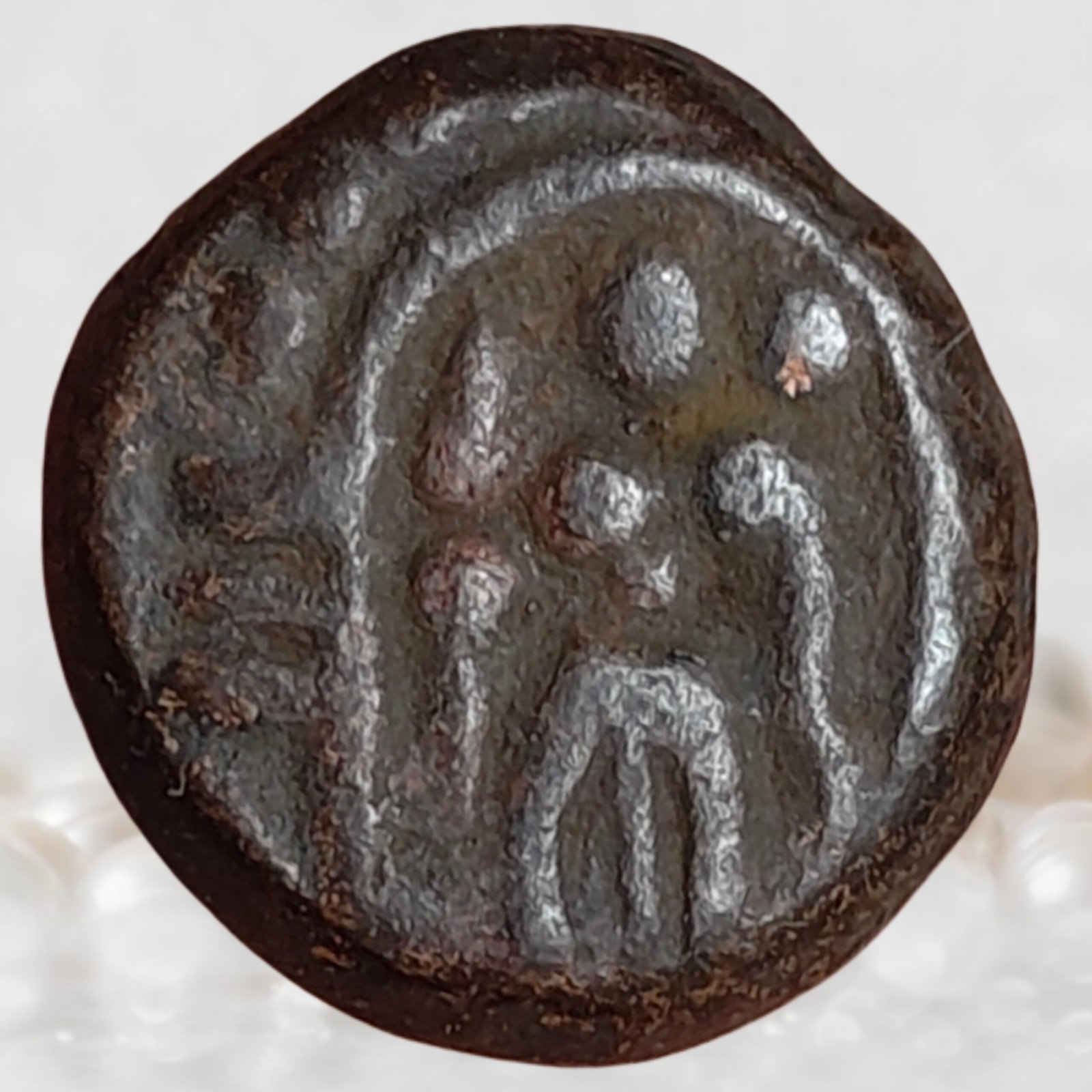 Goddess Meenakshi Madurai Nayaka 1 Kasu Copper Coin South India (1)