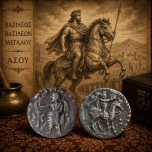 Indo-Scythian Kingdom King Azes II c. 35 BCE - 12 BCE Silver 1 Drachm Historical Coin