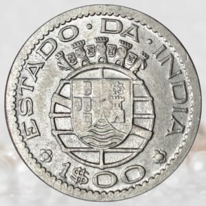 Portuguese India 1 Escudo Nickel Brass Coin Estado da India Republica Portuguesa Colonial Issue