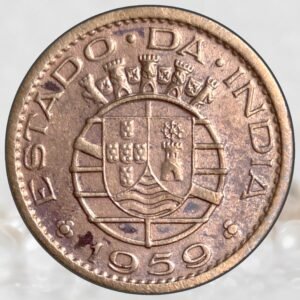Portuguese India 10 Centavos Bronze Coin Estado da India Republica Portuguesa Colonial Issue