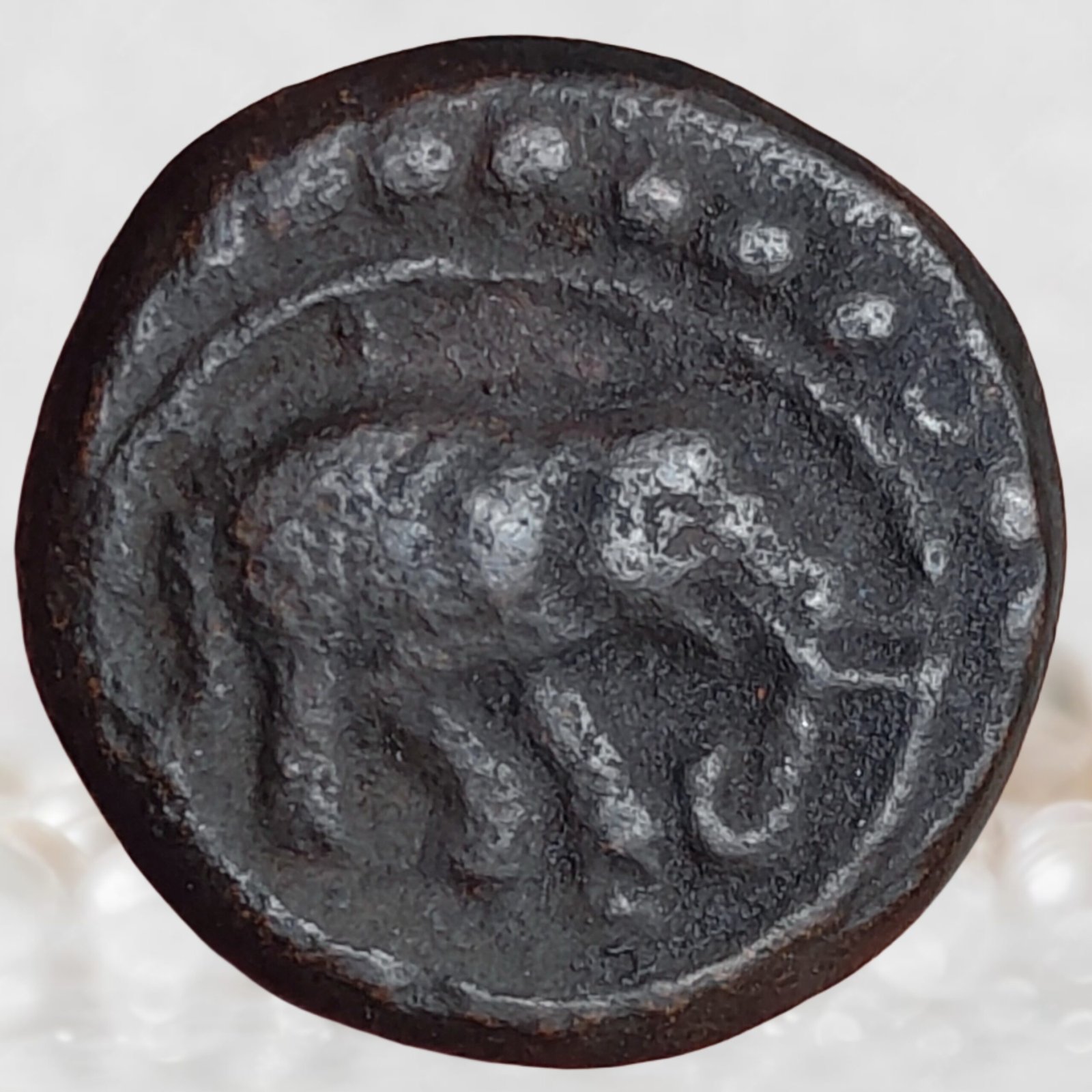 Vijayanagara Empire (Sangama Dynasty) King Devaraya II c. 1424-1446 AD Bronze Kasu Coin (1)