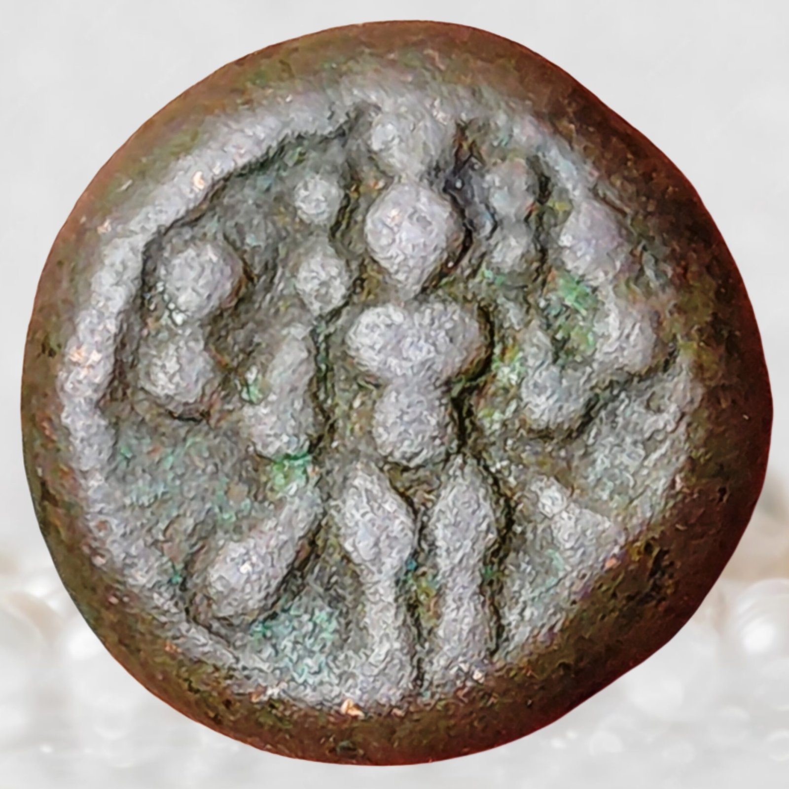 Lord Vishnu & Nandi type Sivaganga Rajas Copper Kasu South India Coin (1)