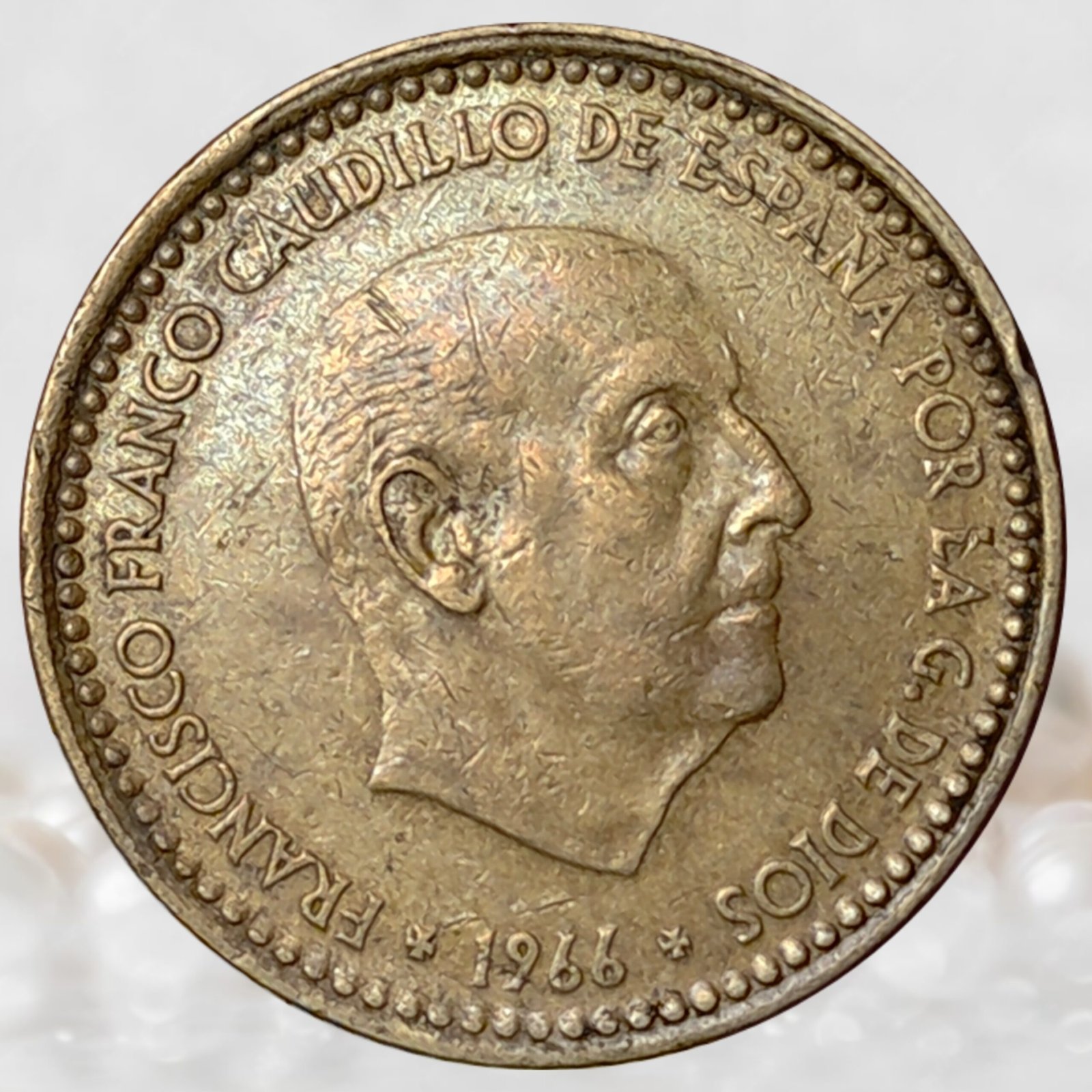 Spain 1 Peseta Aluminium Bronze Collectible (2)