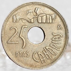 Spain 25 Pesetas Aluminium Bronze Collectible (Canary Islands)
