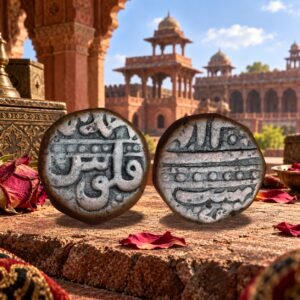 Mughal Emperor Akbar Ahmadabad Mint Copper Dam Coin Ilahi Month Ardibihisht