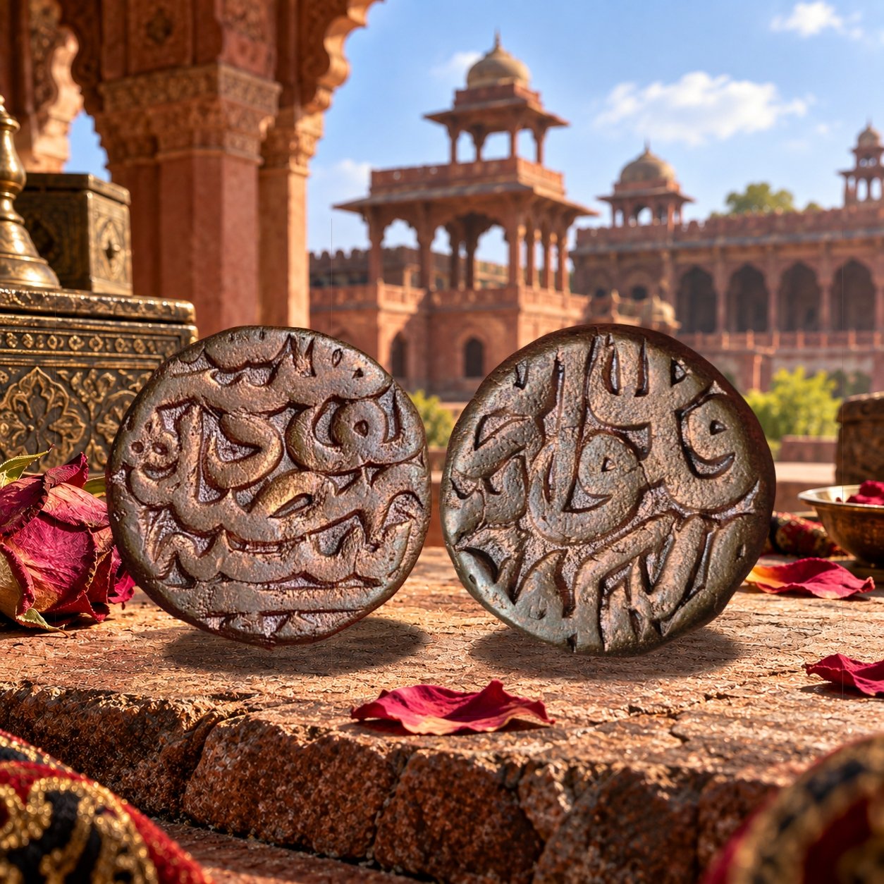 Mughal Emperor Akbar Lakhnau Mint Copper 1 Dam (Falus) Historical Coin (1)