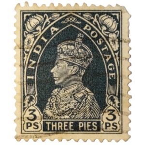 This Vintage British India 3 Pies King George VI Postage Stamp