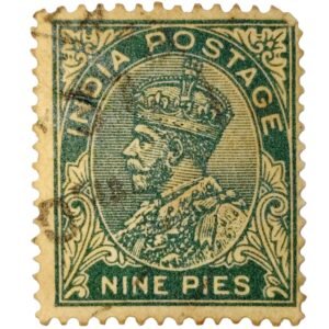 This Vintage British India 9 Pies King George V Postage Stamp