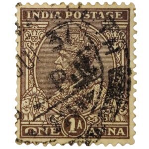 This Vintage British India 1 Anna King George V Postage Stamp