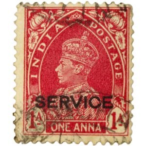 This Vintage British India 1 Anna King George VI Postage Stamp