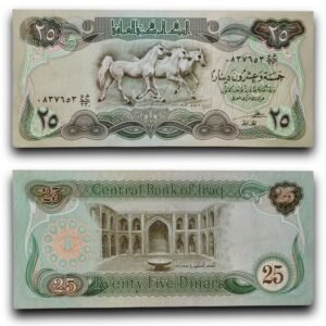 Iraq 25 Dinars Banknote 1978-1980 Central Bank of Iraq Paper Currency Vintage Collectible Note