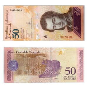 Venezuela 50 Bolívares Banknote Paper Currency Vintage Collectible World Banknote