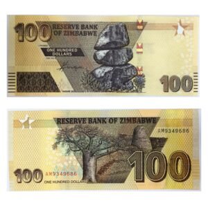 Zimbabwe 100 Dollars Banknote Vintage Collectible Hybrid Currency