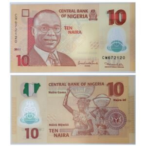 Nigeria 10 Naira Banknote Vintage Collectible Polymer Currency