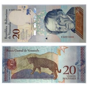 Venezuela 20 Bolivars Banknote Vintage Collectible Paper Currency