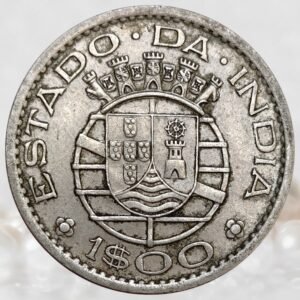 Portuguese India 1 Escudo Nickel Brass Coin Estado da India Republica Portuguesa Colonial Issue