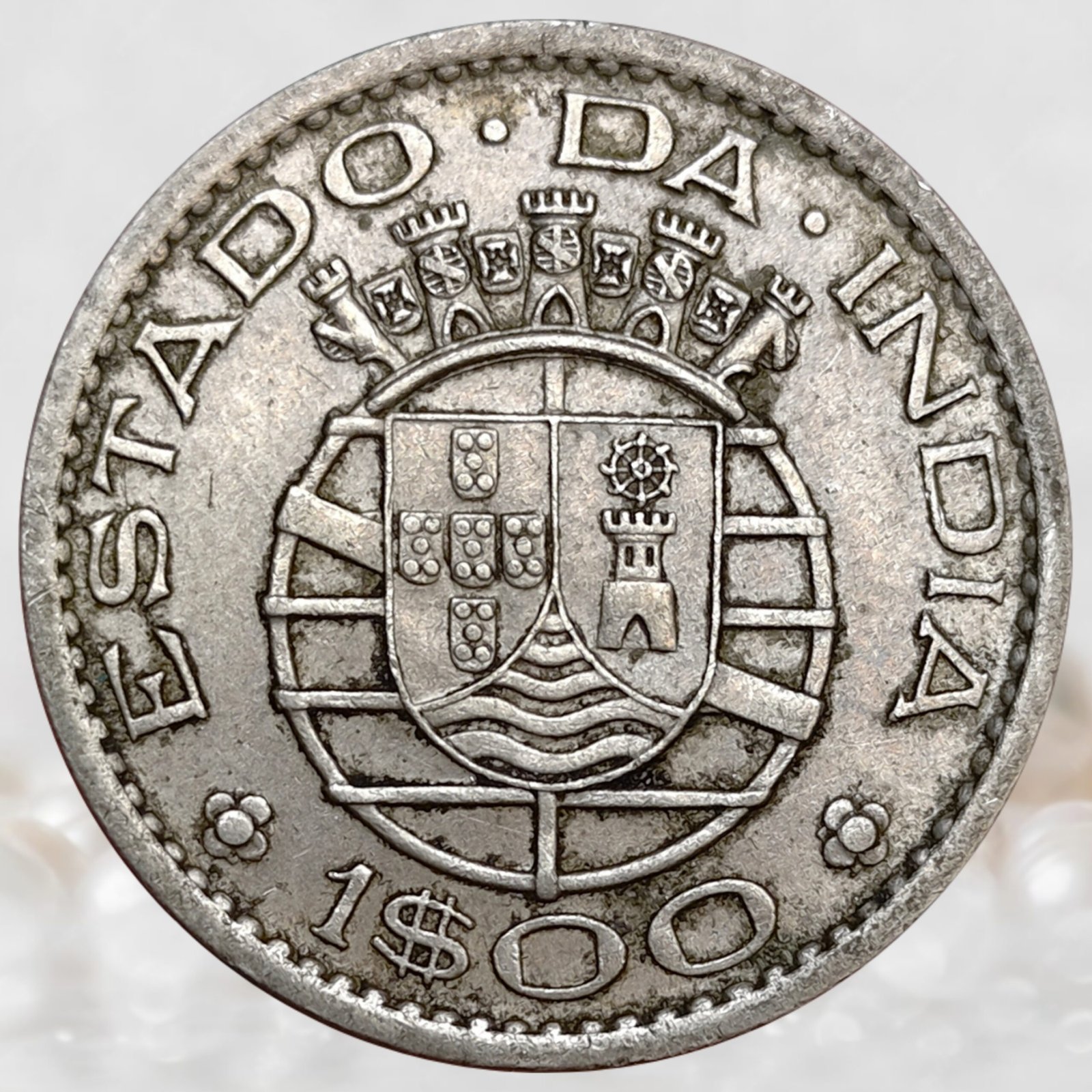 Portuguese India 1 Escudo Nickel Brass Coin Estado da India Republica Portuguesa Colonial Issue (1)