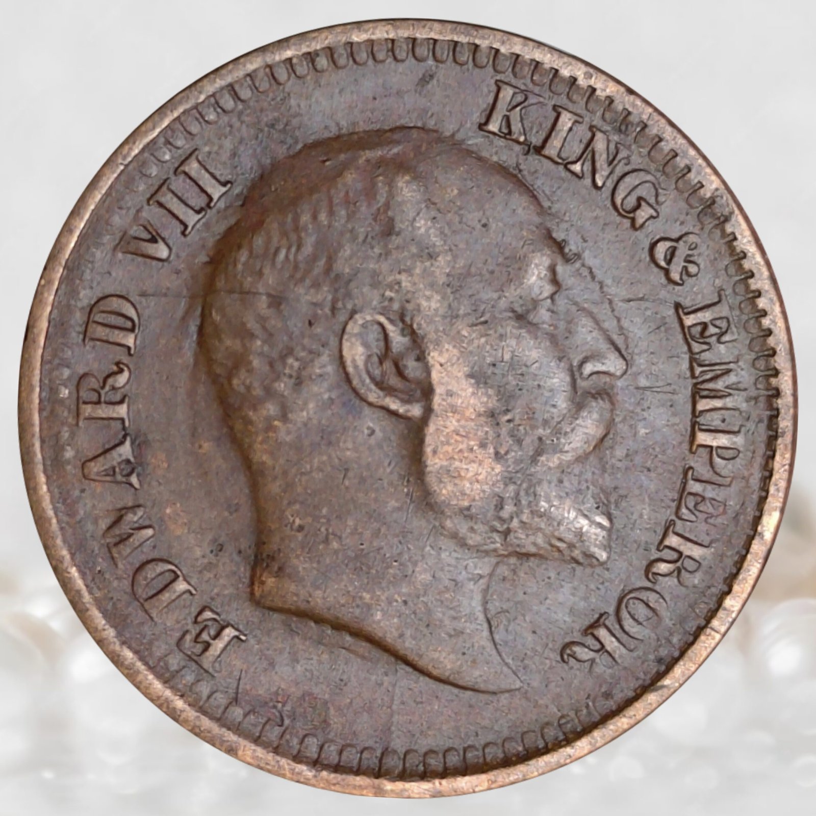 ½ Pice King Edward VII British India 1909 AD Copper Coin (1)