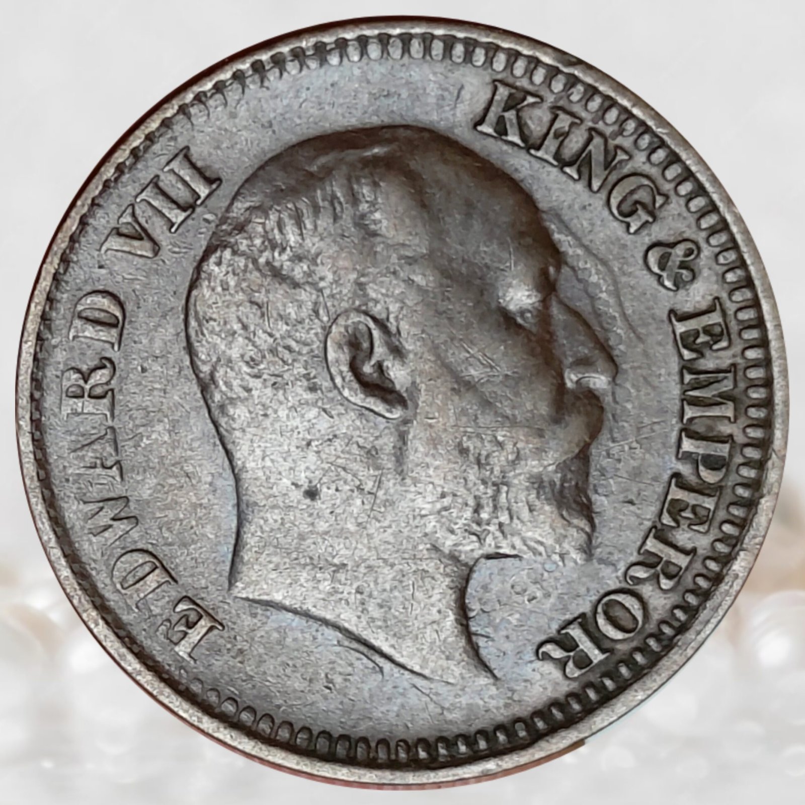 ½ Pice King Edward VII British India 1910 AD Copper Coin (3)