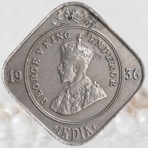 2 Annas King George V British India 1936 AD Copper-Nickel Coin