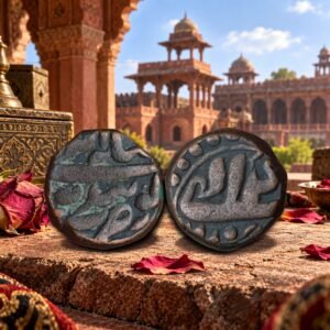 Mughal Emperor Akbar Gobindpur Mint – Mughal Empire Copper 1 Dam Medieval India Historical Coin