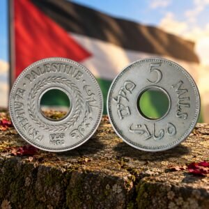 British Palestine 1935 Copper-Nickel Five Mils Collectible Historical Coin