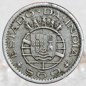 Goa-Portuguese India 60 Centavos Year 1959 Estado Da India Nickel Brass High Collectable Grade Coin