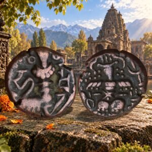 Hindu Rajas of Kashmir Harsha Deva Medieval India-Lohara Dynasty Copper Drachma Coin