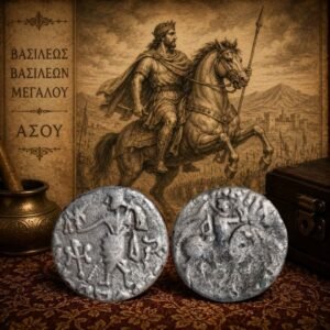 Indo-Scythian Kingdom King Azes II c. 35 BCE - 12 BCE Silver 1 Drachm Historical Coin