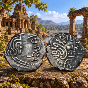 Kalachuris of Mahishmati Krishnaraja Silver Rupaka (Drachm) Ancient Rare Coin